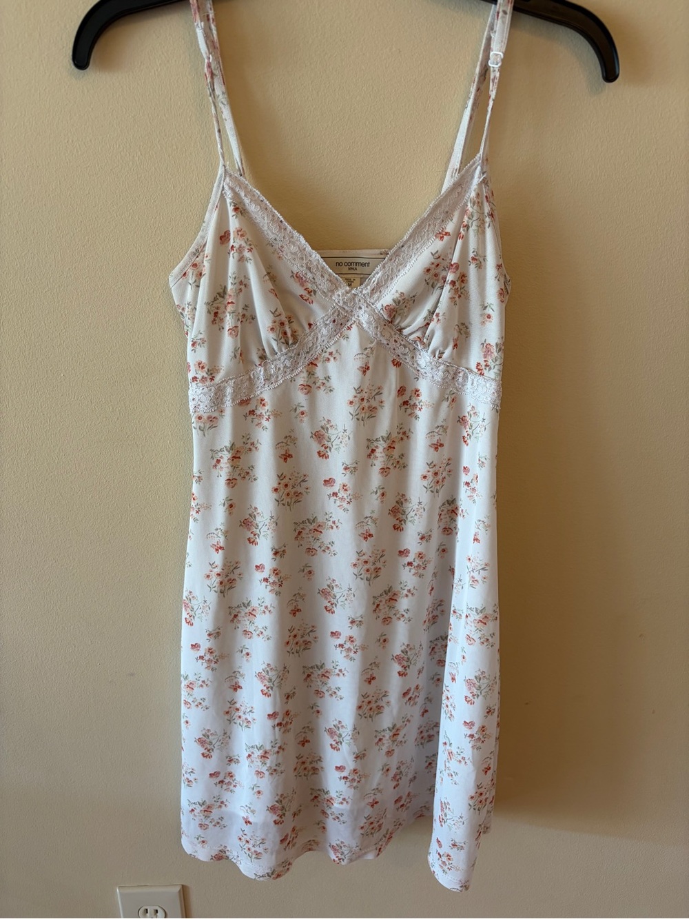 White with pink flowers slip dress from No Comment Size M